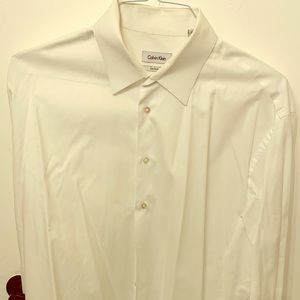 Calvin Klein Mens white shirt light white stripes